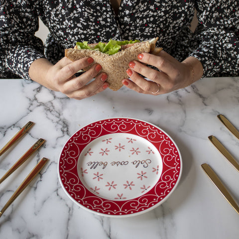SOLO COSE BELLE BIG - Porcelain plate with writing