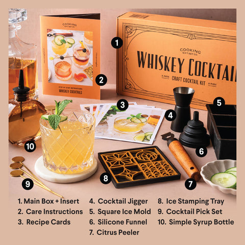 Whiskey Cocktail Kit Gift for Men Alcohol Cocktail Recipe