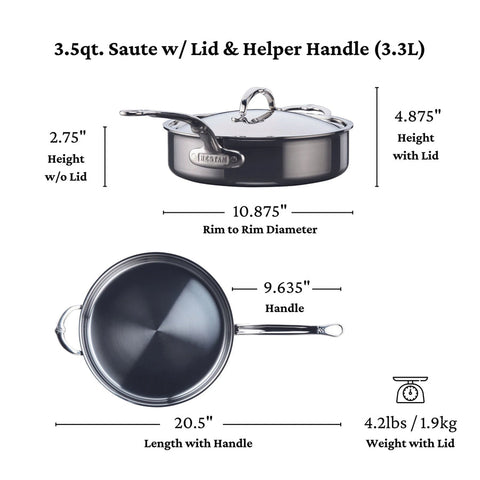 Hestan Nanobond Titanium : Covered Sauté Pan 3.5 Quart