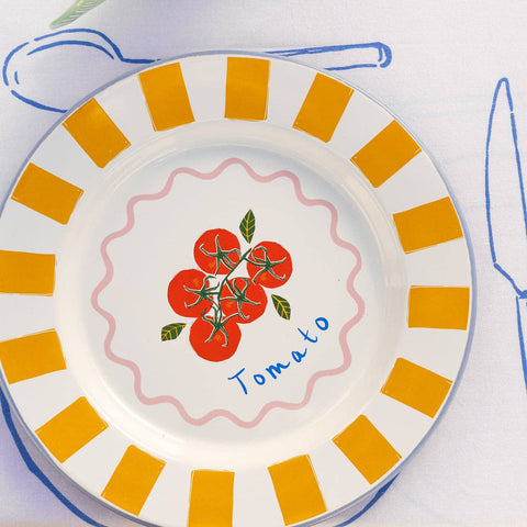 Tomato Enamel Plate | 25cm