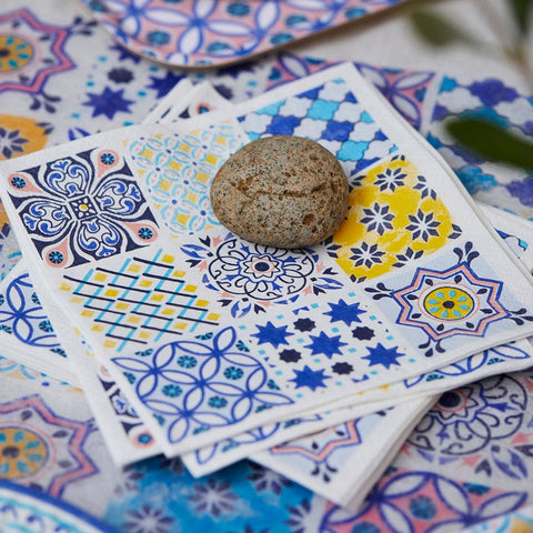 Souk Blue Summer Napkins for Summer Party | 20 Pack |