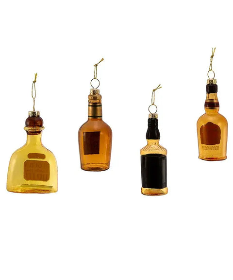 3.5"GLASS LIQUOR BOTTLE ORNAMENT 4/ASSTD