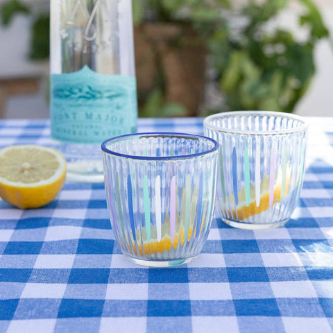 Blue & White Fabric Gingham Tablecloth | Spring | Summer |