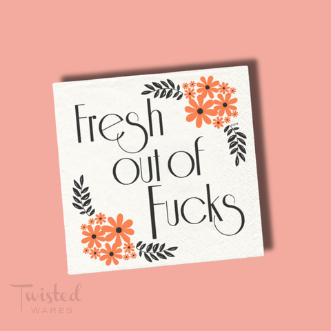 Fresh Out | Unique Funny Cocktail Party Napkins for Fall