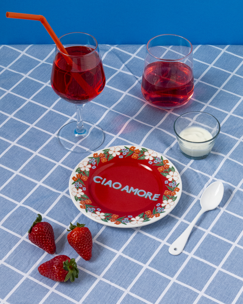 CIAO AMORE - Porcelain plate with writing