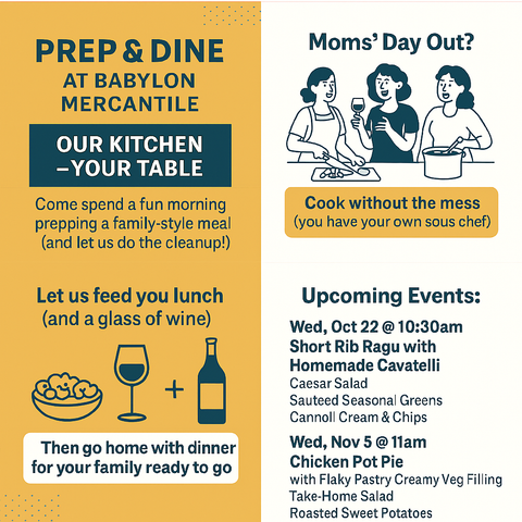 Prep & Dine – Make & Take Family Meals at the Mercantile