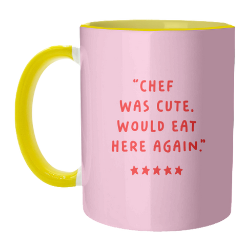 Mugs 'Chef Was Cute Kitchen Decor Print'