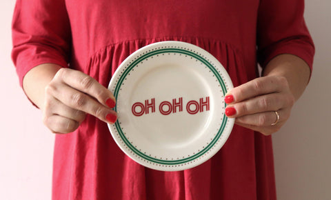 ilaria.i - OH OH OH - Porcelain plate perfect gift for Christmas