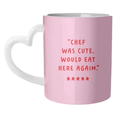 Mugs 'Chef Was Cute Kitchen Decor Print'