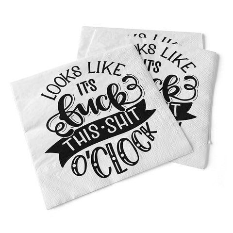 F--k This Shit o'Clock | Beverage Napkins