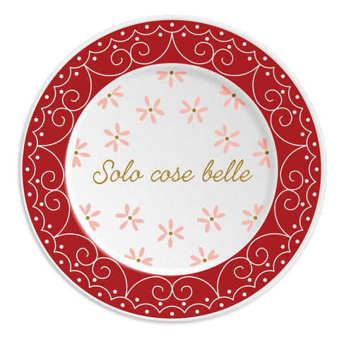 SOLO COSE BELLE BIG - Porcelain plate with writing