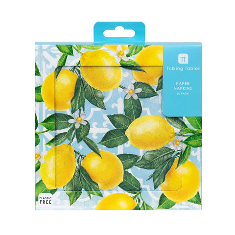 Lemon Paper Napkins | 20 Pack | Summer Napkins |