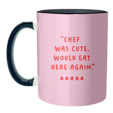 Mugs 'Chef Was Cute Kitchen Decor Print'