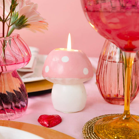 Large Pink Toadstool Mushroom Candle | Mothers Day Gifts |