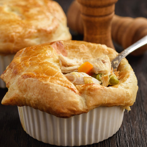 Hearty Chicken Pot Pie, Roasted Squash Salad & Skillet Brownie