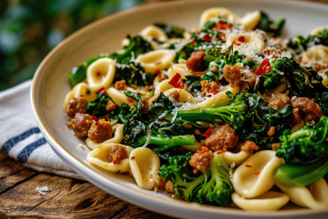 Pasta:  Handmade Orecchiette w/ Broccoli Rabe & Sausage