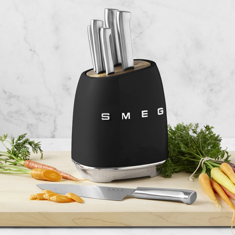 SMEG - Knife Block & Knives - Black