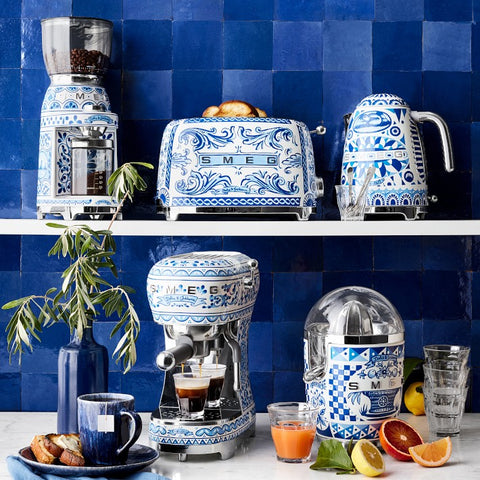 SMEG - DOLCE AND GABBANA - 2 Slice Toaster Blue Mediterraneo