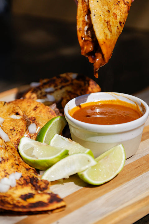 Birria Tacos, Elotes &  Cinnamon Churros