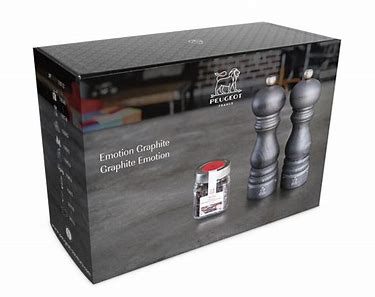 PEUGEOT - Emotion Graphite Gift Box - Pepper Mill + Salt Mill Paris 18 cm + Tan Hoi Pepper