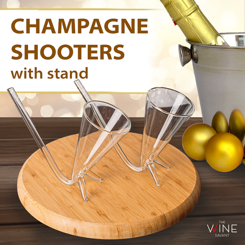 2pk Champagne Shooter With Stands - Acrylic Plastic Reusable