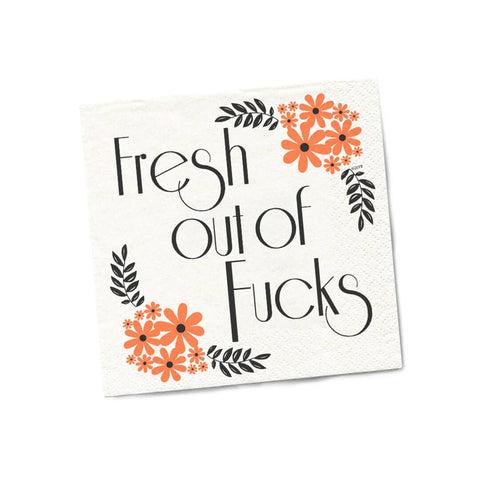 Fresh Out | Unique Funny Cocktail Party Napkins for Fall