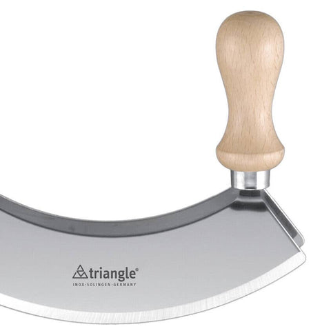 TRIANGLE® Double Blade Mincing Knife 7" - Wood Handle