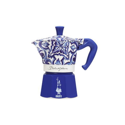 Bialetti Moka Dolce & Gabbana Stovetop Espresso Maker, Blu Mediterraneo 3 cup