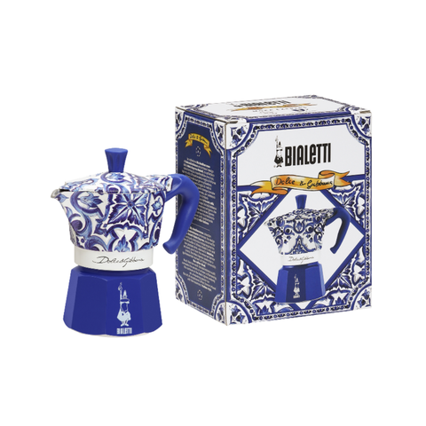 Bialetti Moka Dolce & Gabbana Stovetop Espresso Maker, Blu Mediterraneo 3 cup