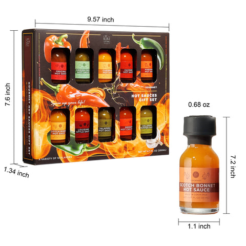 Gourmet Hot Sauce Sampler Gift Set of 10