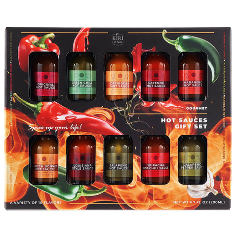 Gourmet Hot Sauce Sampler Gift Set of 10