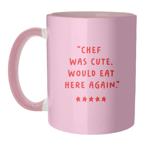 Mugs 'Chef Was Cute Kitchen Decor Print'