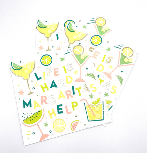 Cocktail Napkins | Margaritas Help - Foil - 20ct