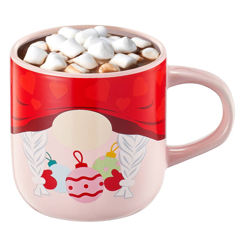 Red Holiday Mug With Hot Cocoa Mix & Marshmallows