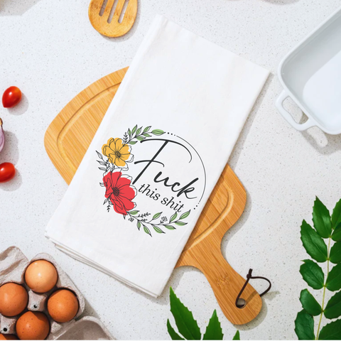 Fuck this Shit Premium Cotton Tea Towel 4 Pack Christmas Gifts