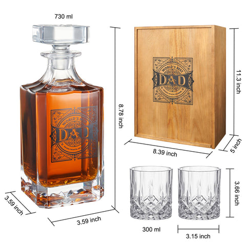 Gift for Dad Whiskey Decanter Gift Set | 730mL