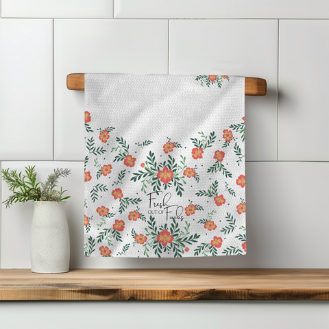 Vintage Fresh Out of Fucks Tea Towel