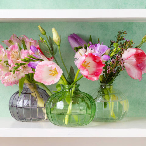 Clear Round Glass Bud Vase | 3.15" | Spring | Mothers Day |