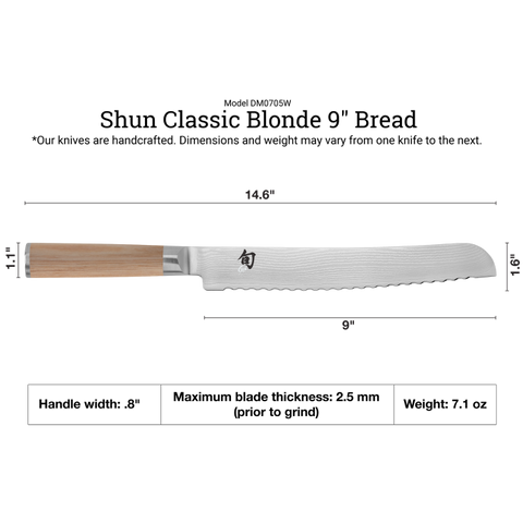 Shun Classic Bread Knife 9" Blonde