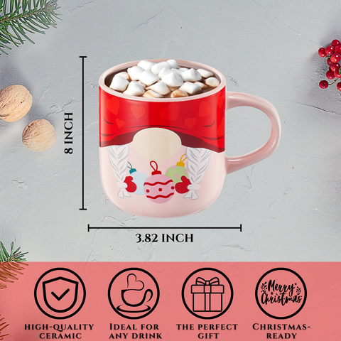 Red Holiday Mug With Hot Cocoa Mix & Marshmallows