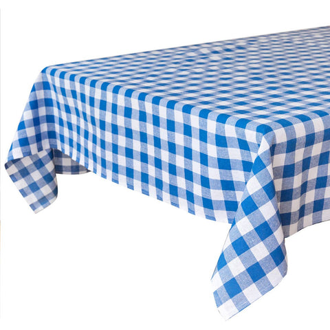 Blue & White Fabric Gingham Tablecloth | Spring | Summer |