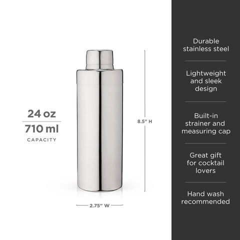 Viski - Harrison Element Polished Stainless Steel Cocktail Shaker