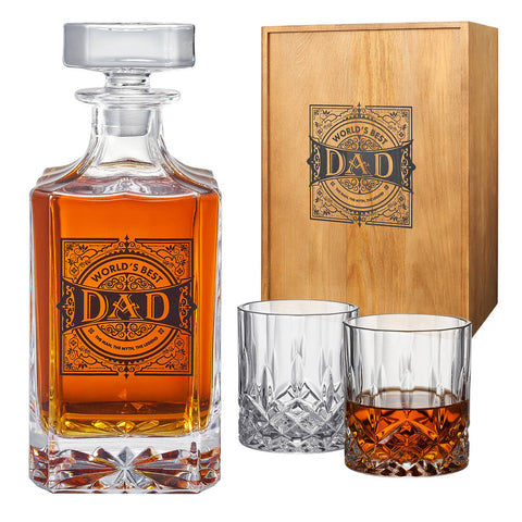 Gift for Dad Whiskey Decanter Gift Set | 730mL