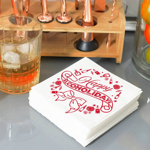 Happy Alcoholidays | Holiday Christmas Napkins