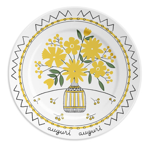BEST WISHES - Plate with floral design