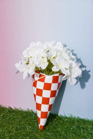 Wall Vase, Checker Bag