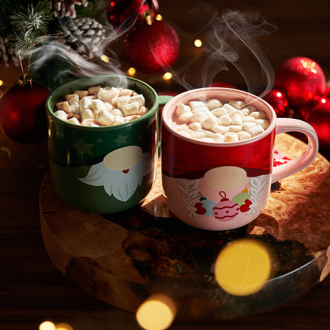 Red Holiday Mug With Hot Cocoa Mix & Marshmallows