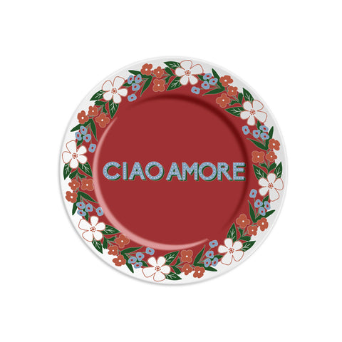 CIAO AMORE - Porcelain plate with writing