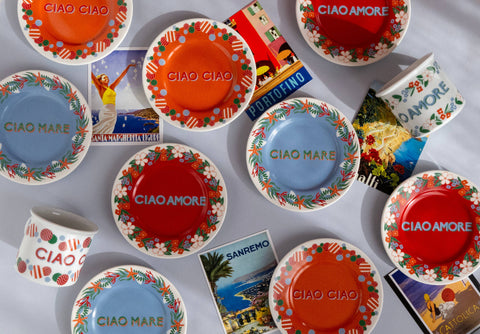 CIAO AMORE - Porcelain plate with writing