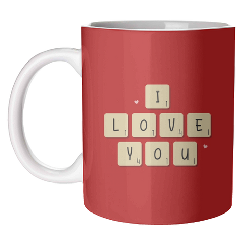 Mugs 'I love you scrabble print'